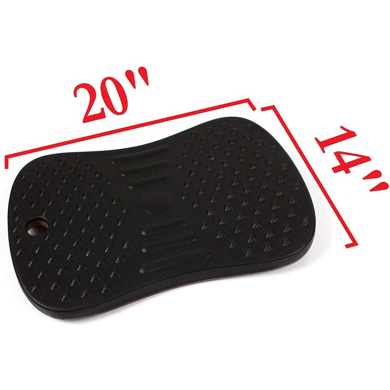 Seville Classics airLIFT Premium Anti Fatigue Wooden Balance Wobble Board Mat w/Massage Points, for Office Standing Desk, Home, Exercise, Therapy, Sports Training, Black, 20"W x 14"D - Image 3